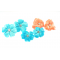 Turquoise and Coral Flower Studs